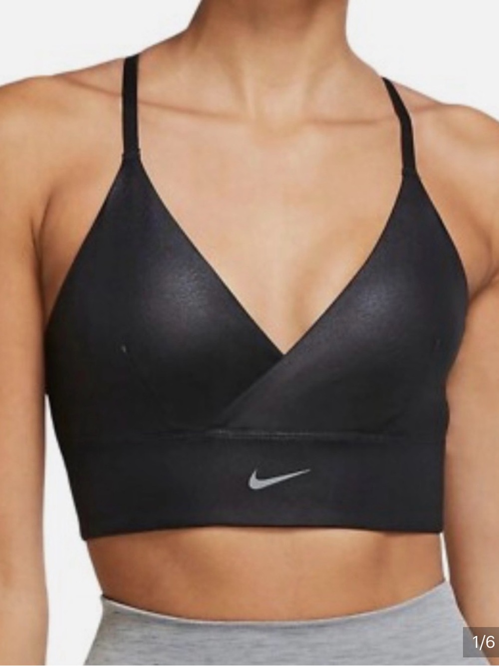 Nike Dry Fit Black Wrap-Front Sports Bralette